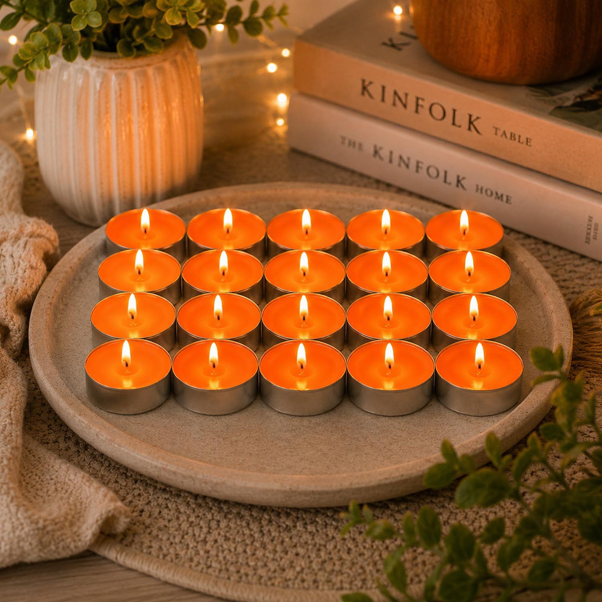 Honey Buttercup Tealight Candle Set of 20- Orange