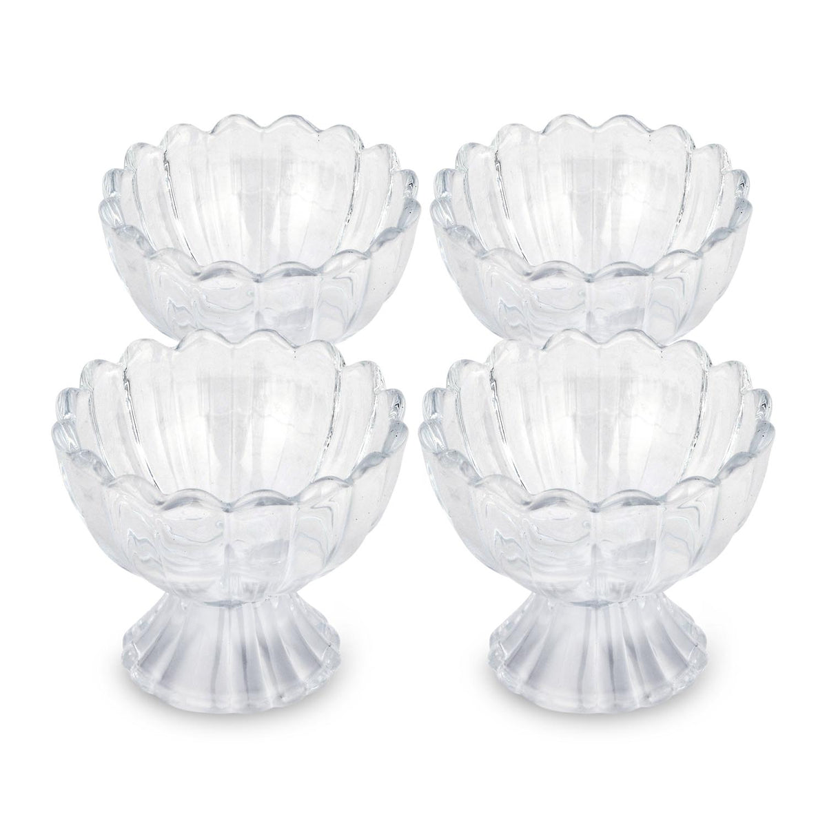 Decorative Set of 4 Bowls with Tray- Brown