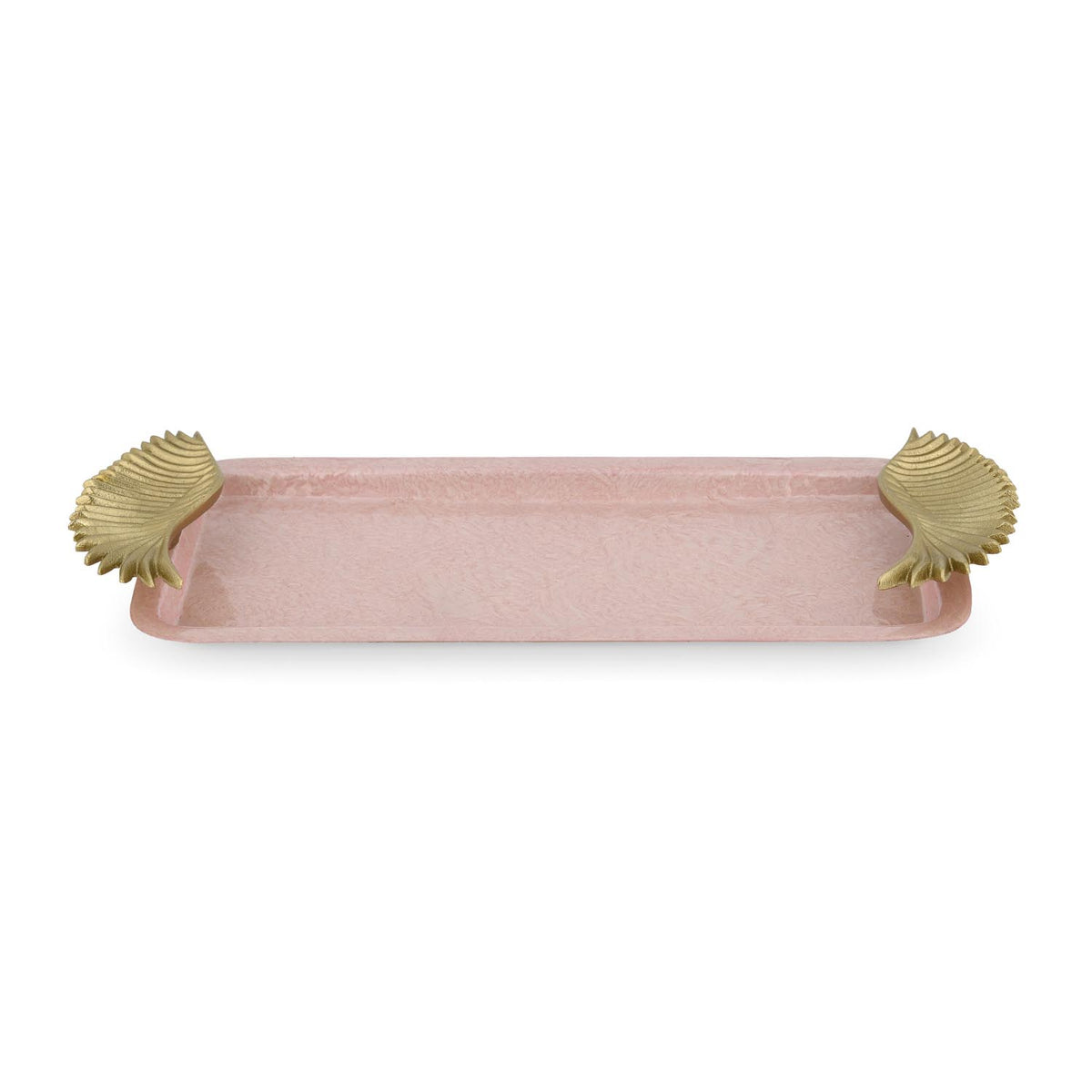 La Rosa Rectangular Tray with Wings Handle- Pink & Gold