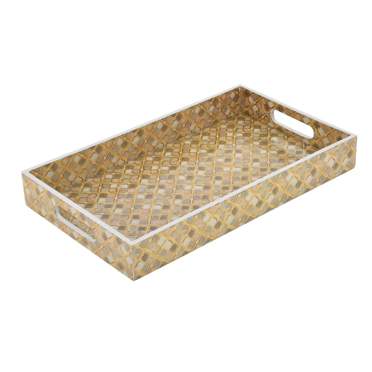 Decorative Tray with Handle- Brown