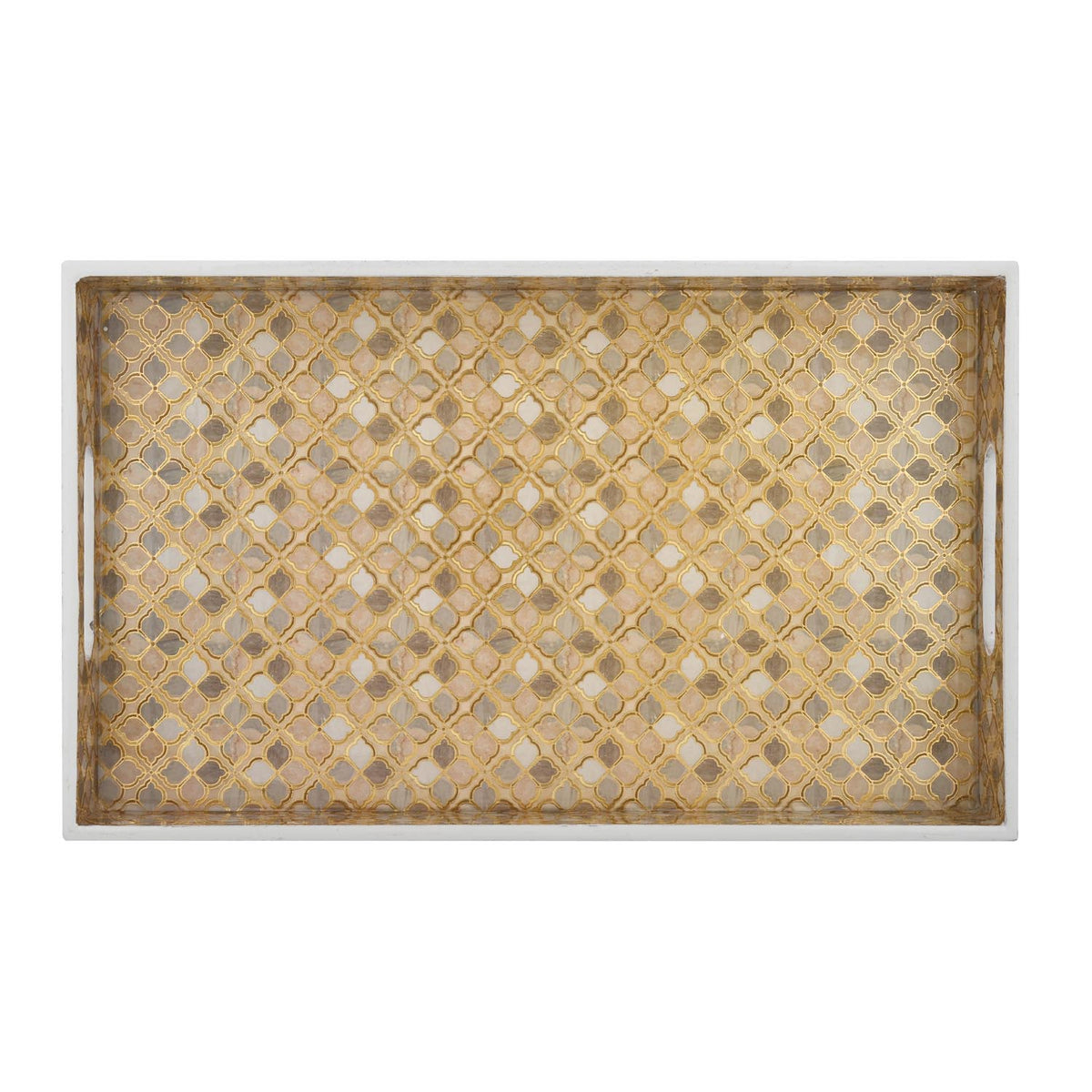 Decorative Tray with Handle- Brown