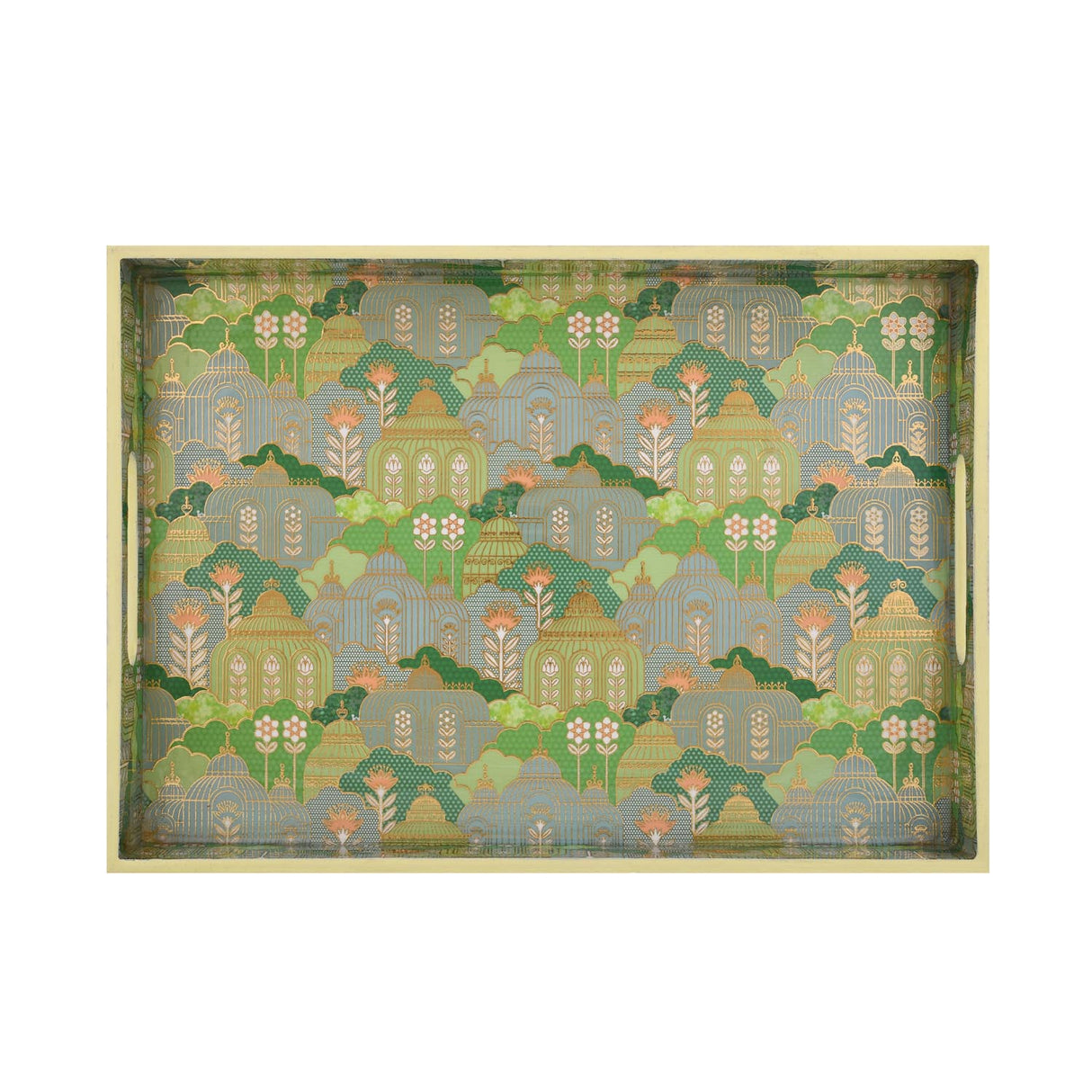 Decorative Tray With Handle- Green