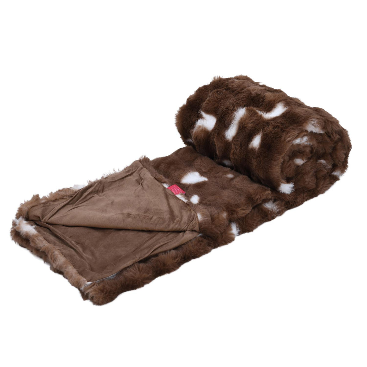 Soft Fur Polyester Double Blanket- Brown