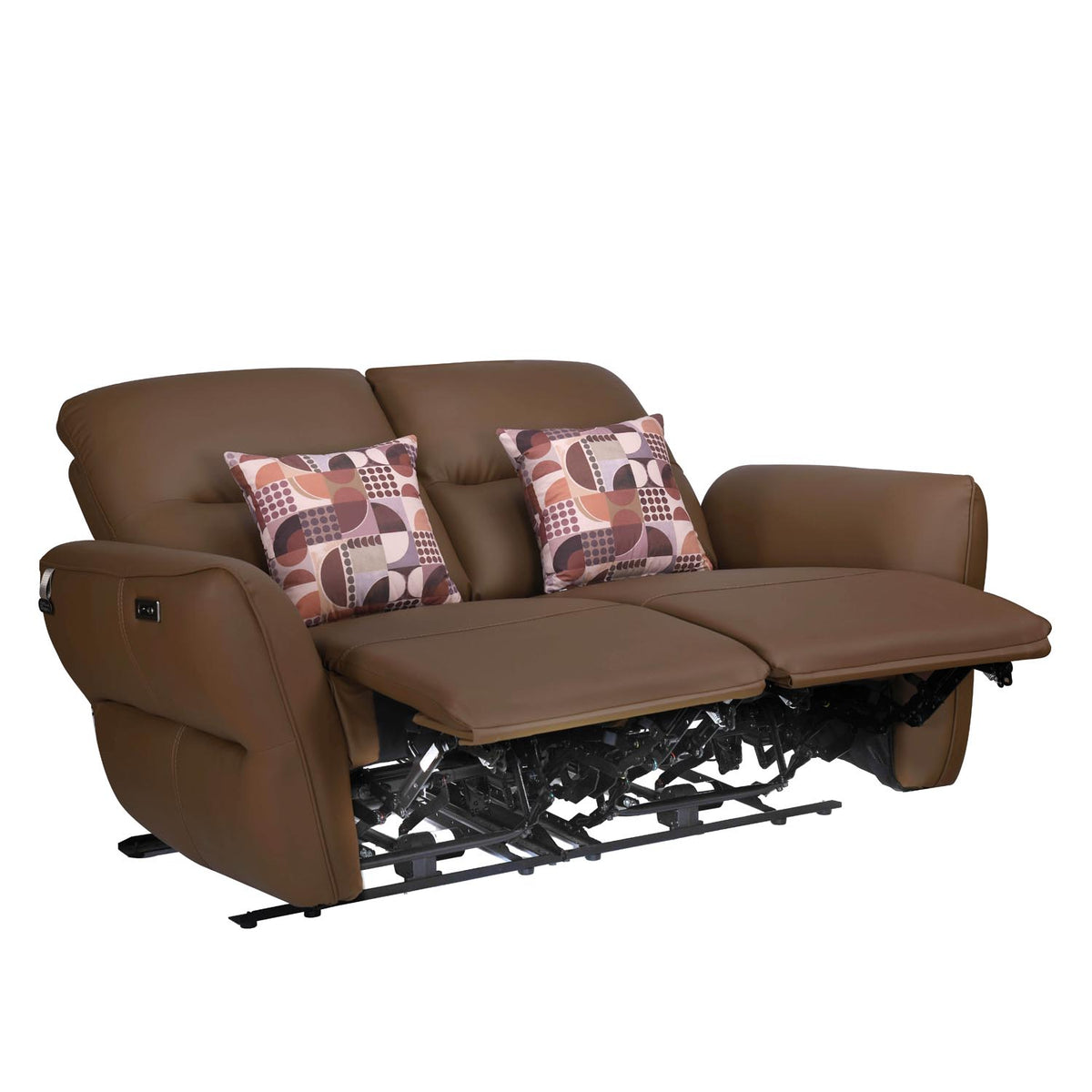 Norma 2 Seater Electric Recliner Sofa- Camel Brown