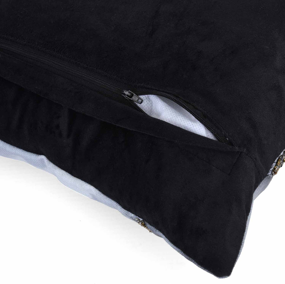 Mystic Marble Waves Pattern 16" x 16" Cushion Cover- Black