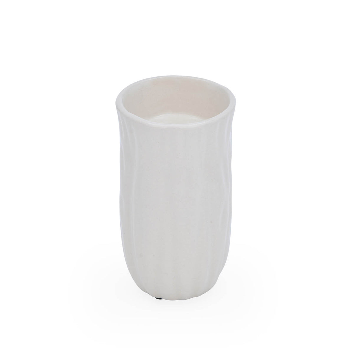 Elan Flora Oval Lily Candle Holder- Cream & White, Small