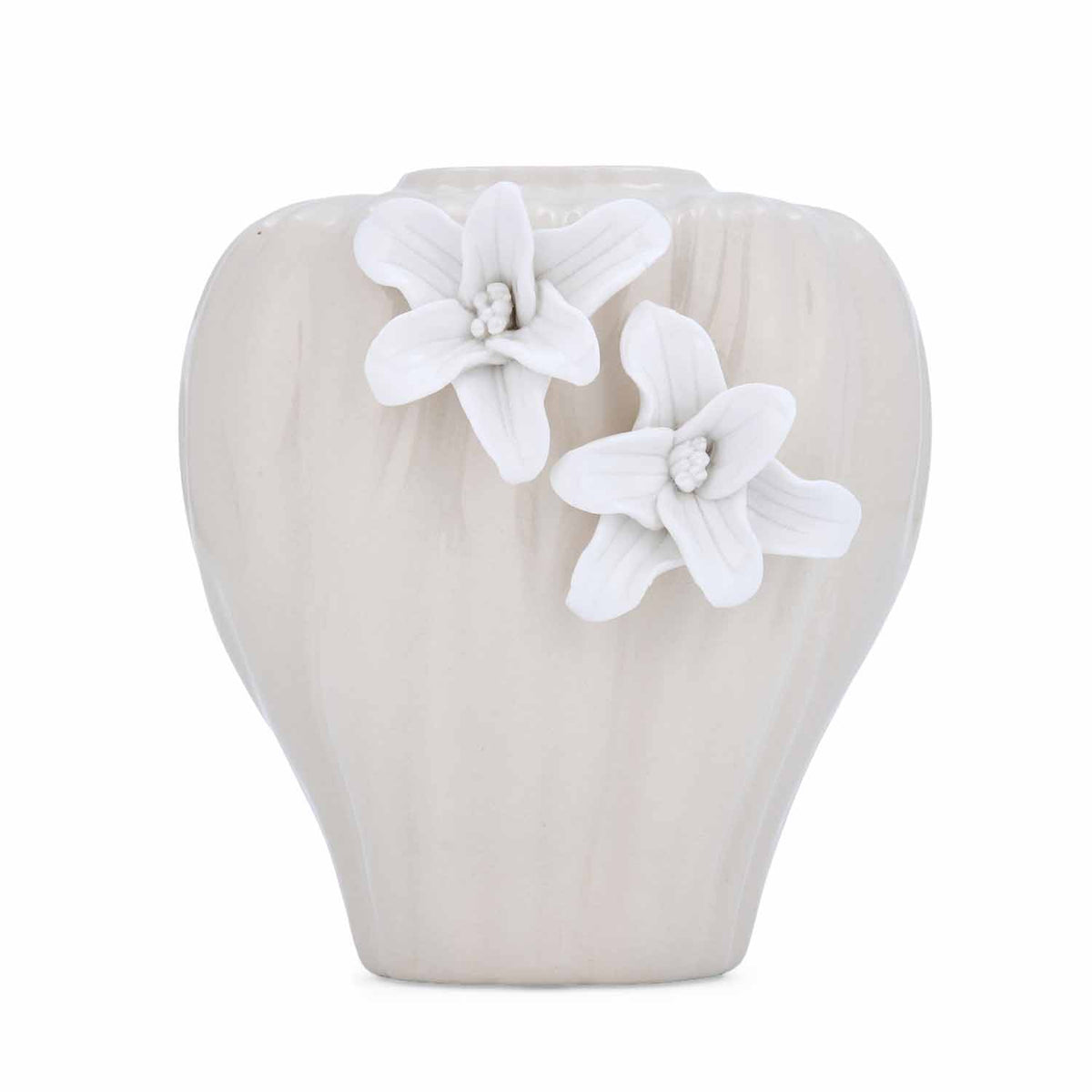 Elan Flora Dual Lily Drop Flower Vase - Cream & White