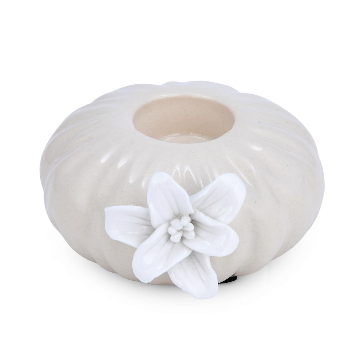 Elan Flora Pebble Lily Votive - Cream & White