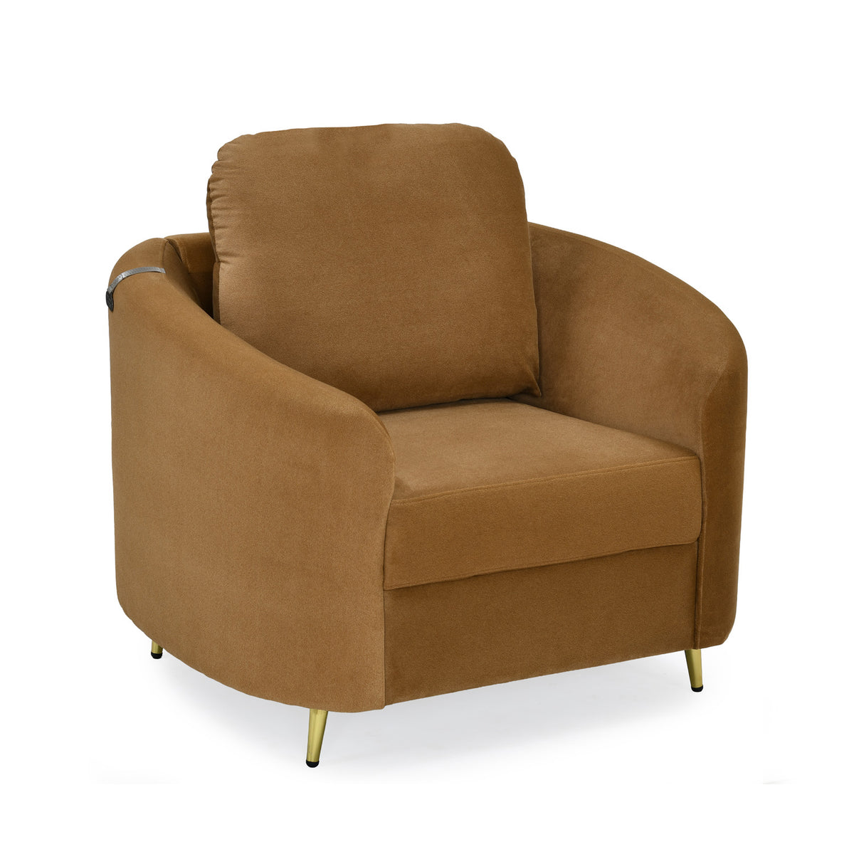 Arch 1 Seater Fabric Sofa- Rust Brown