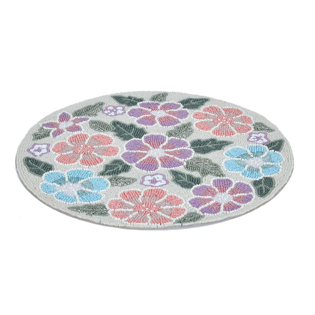 Petal Poetry Round Floral Placemat- Purple and Pink
