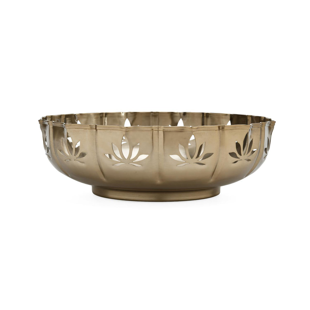 Golden Bloom Decorative Lotus Cutwork Urli- Gold