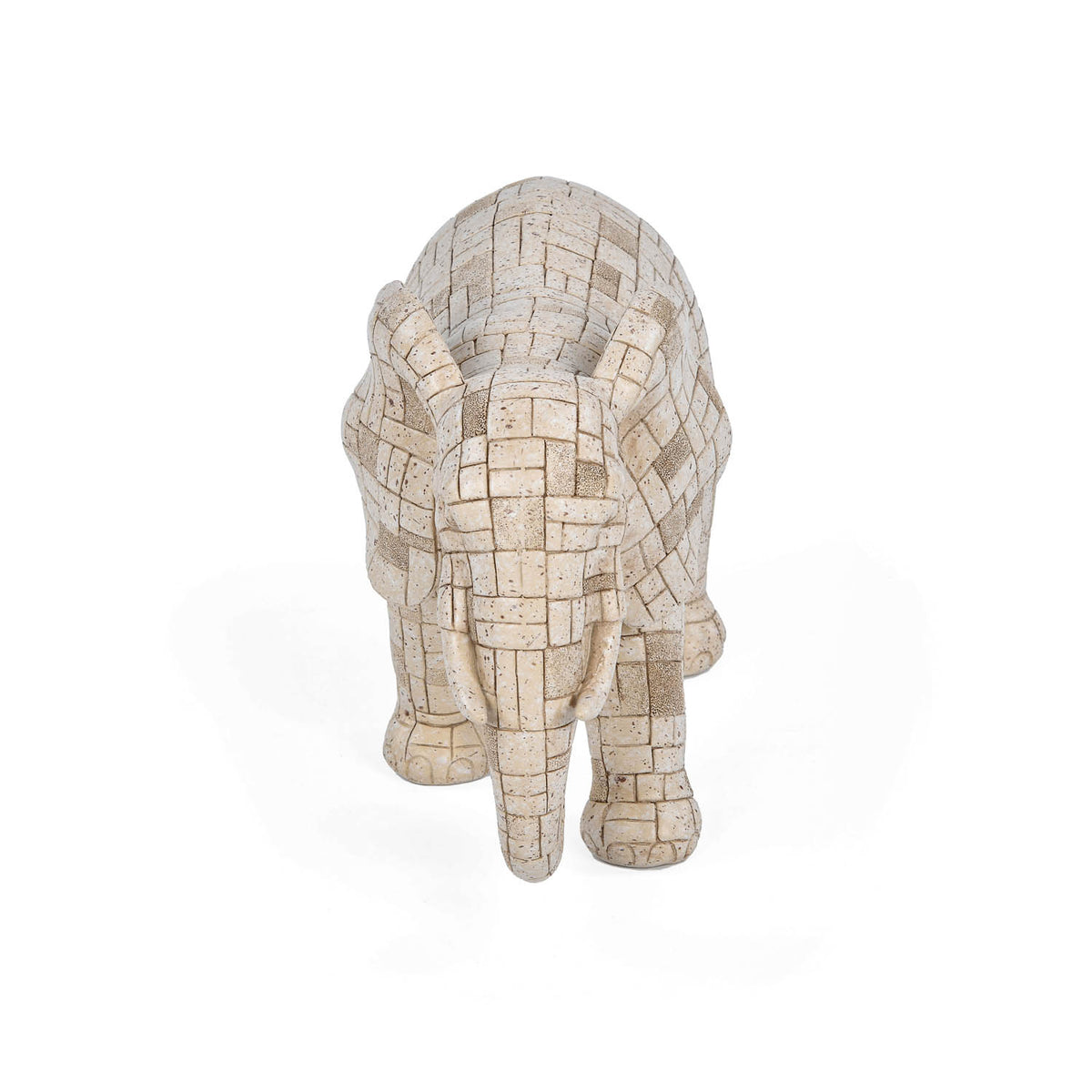 Urban Safari Elephant Mosaic Showpiece- Beige