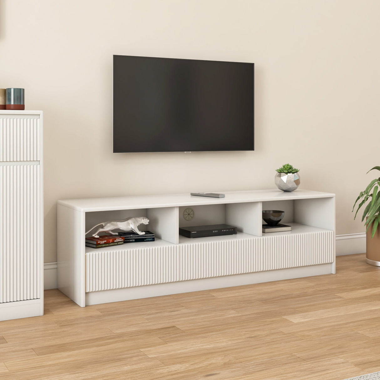 Nix Low Height TV Unit (Ivory White)