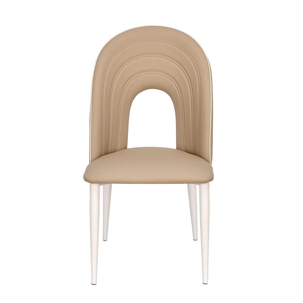 Orrin Dining Chair (Brown & White) - Front View