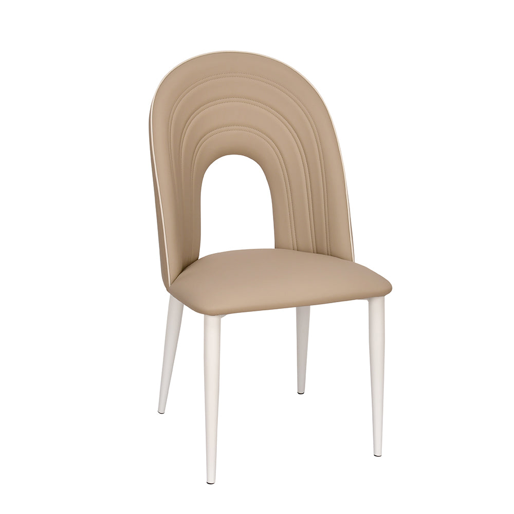 Orrin Dining Chair (Brown & White) - Slight Side View