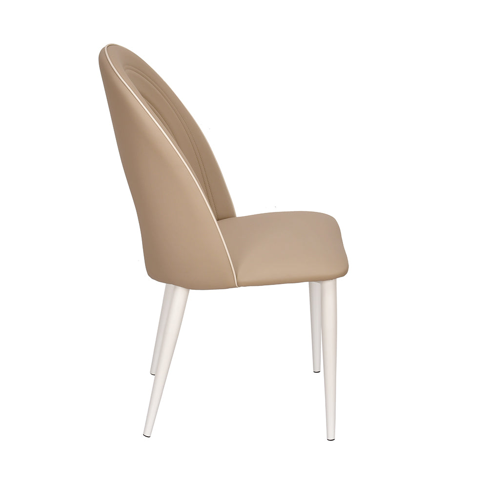 Orrin Dining Chair (Brown & White) - Side View