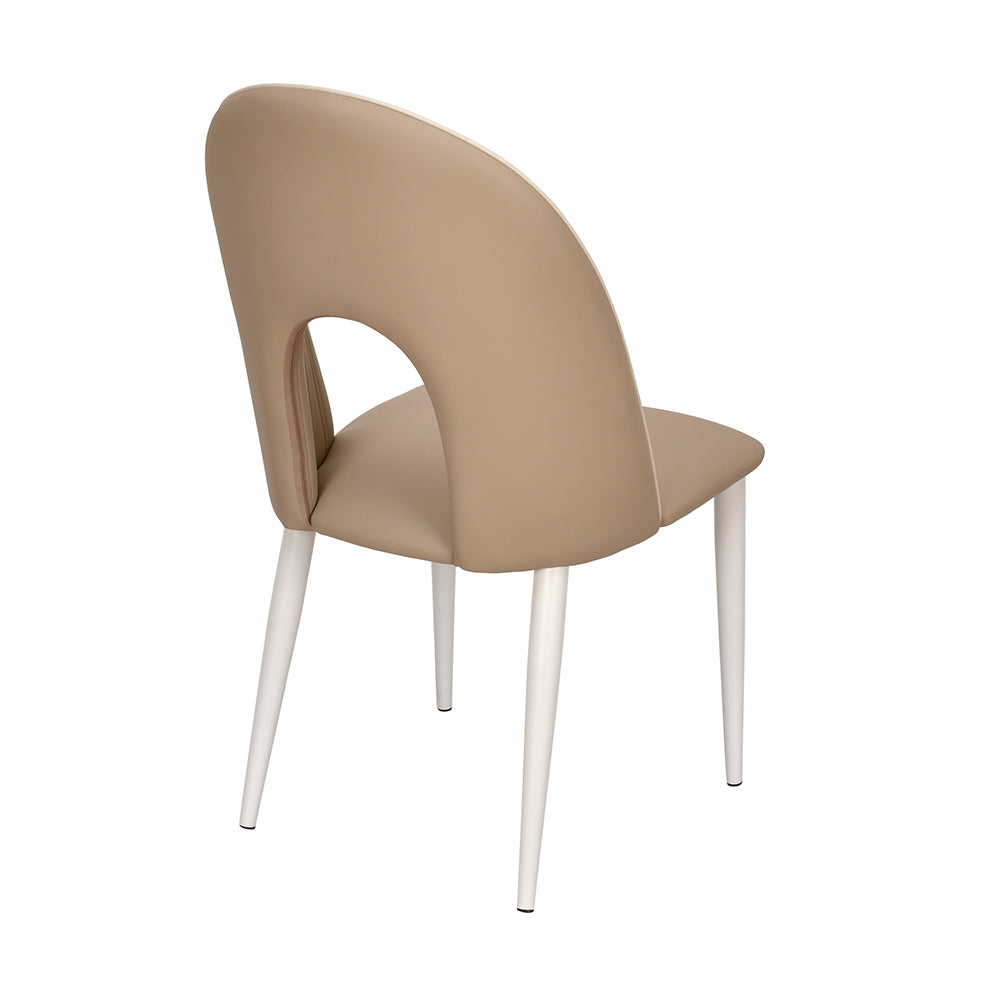 Orrin Dining Chair (Brown & White) - Slight Back View