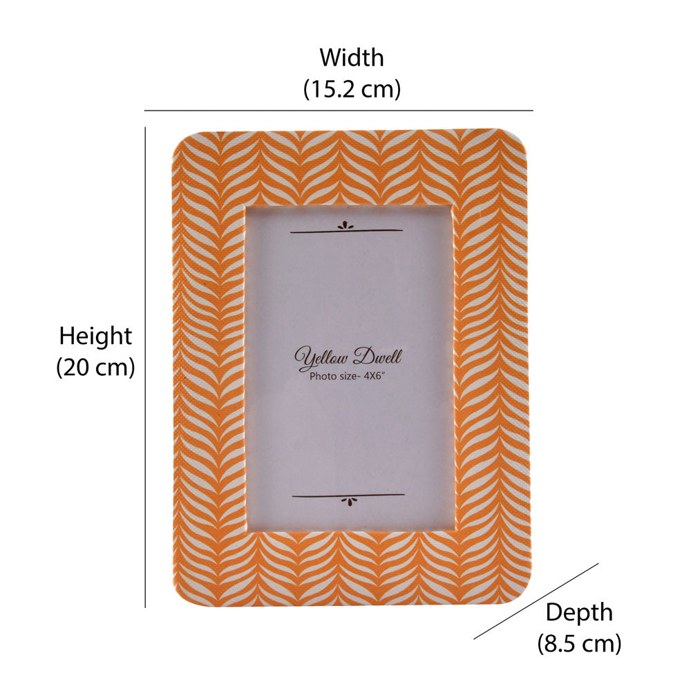 Leaf Design Table Photo Frame (Orange, 4 x 6 Inch)
