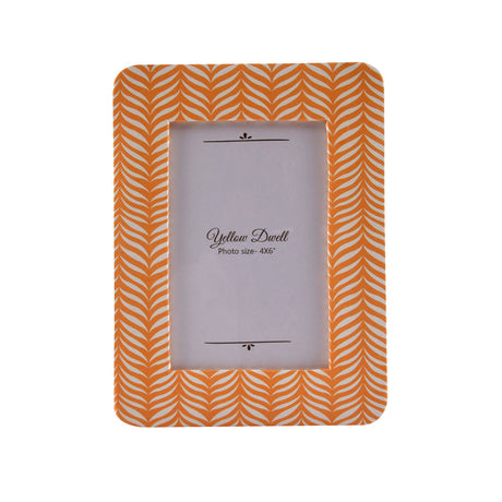 Leaf Design Table Photo Frame (Orange, 4 x 6 Inch)