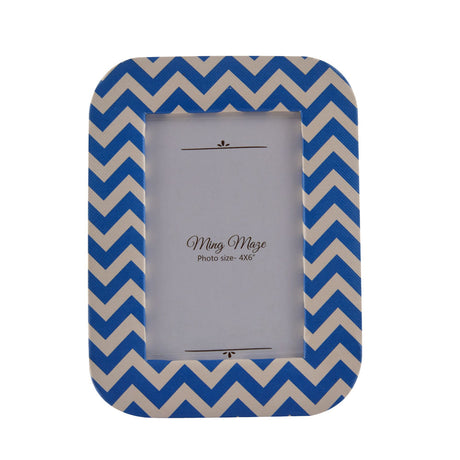 Chevron Design Table Photo Frame (Blue, 4 x 6 Inch)