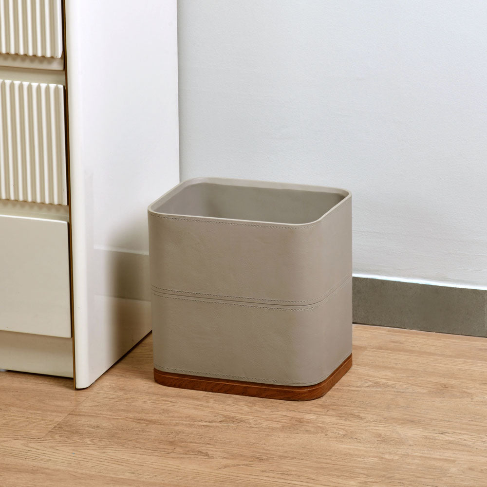 Nilkamal Leather Finish Polyresin Dustbin 8 Litre Cream
