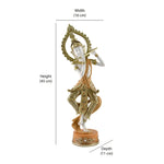 Buddha Standing With Flute Decorative Polyresin Showpiece (Cream)