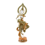 Buddha Playing Dhol Decorative Polyresin Showpiece (Cream)