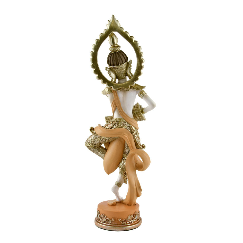 Buddha Playing Dhol Decorative Polyresin Showpiece (Cream)