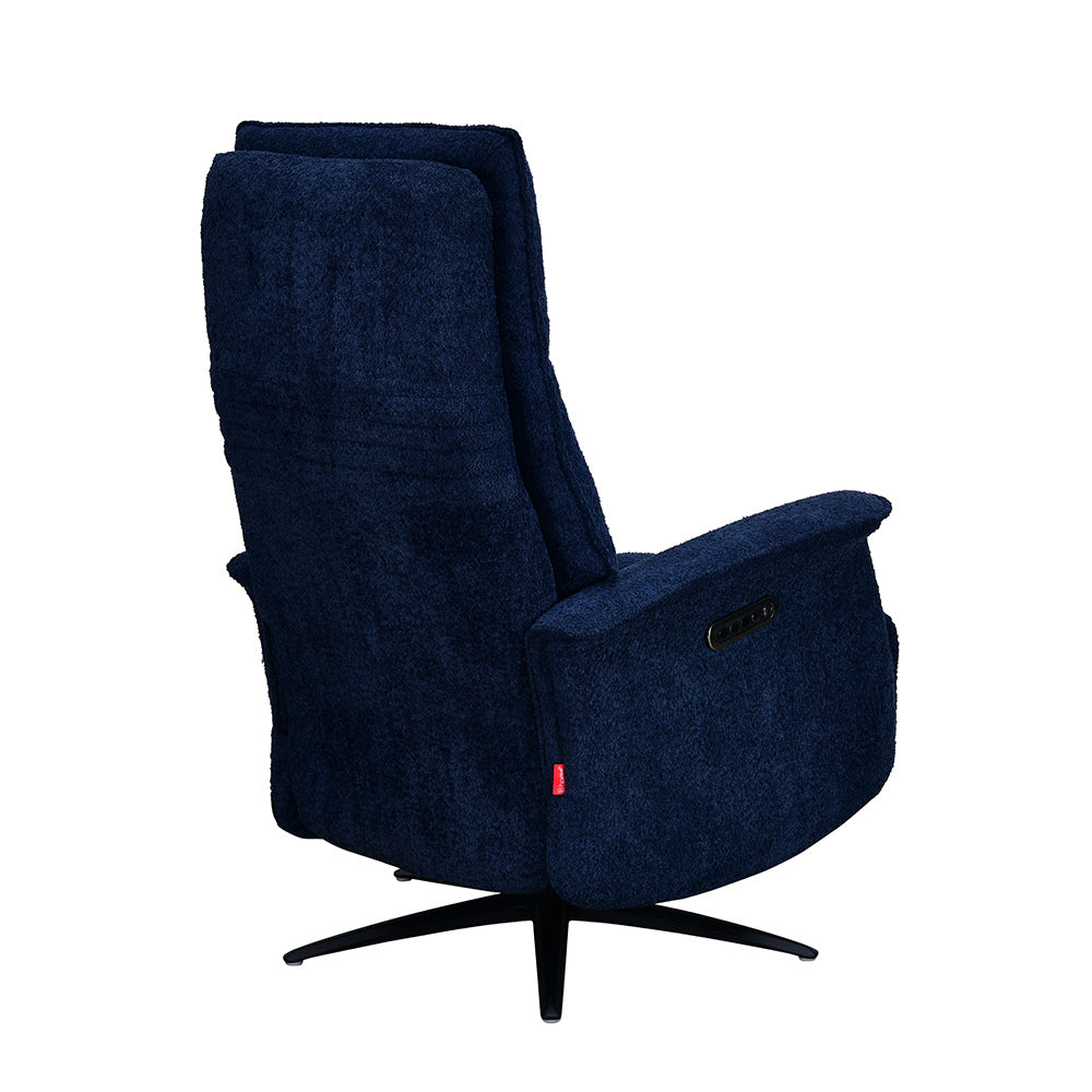 Hover 1 Seater Triple Motor Zero Gravity Electric Recliner (Blue) - Slight Back View