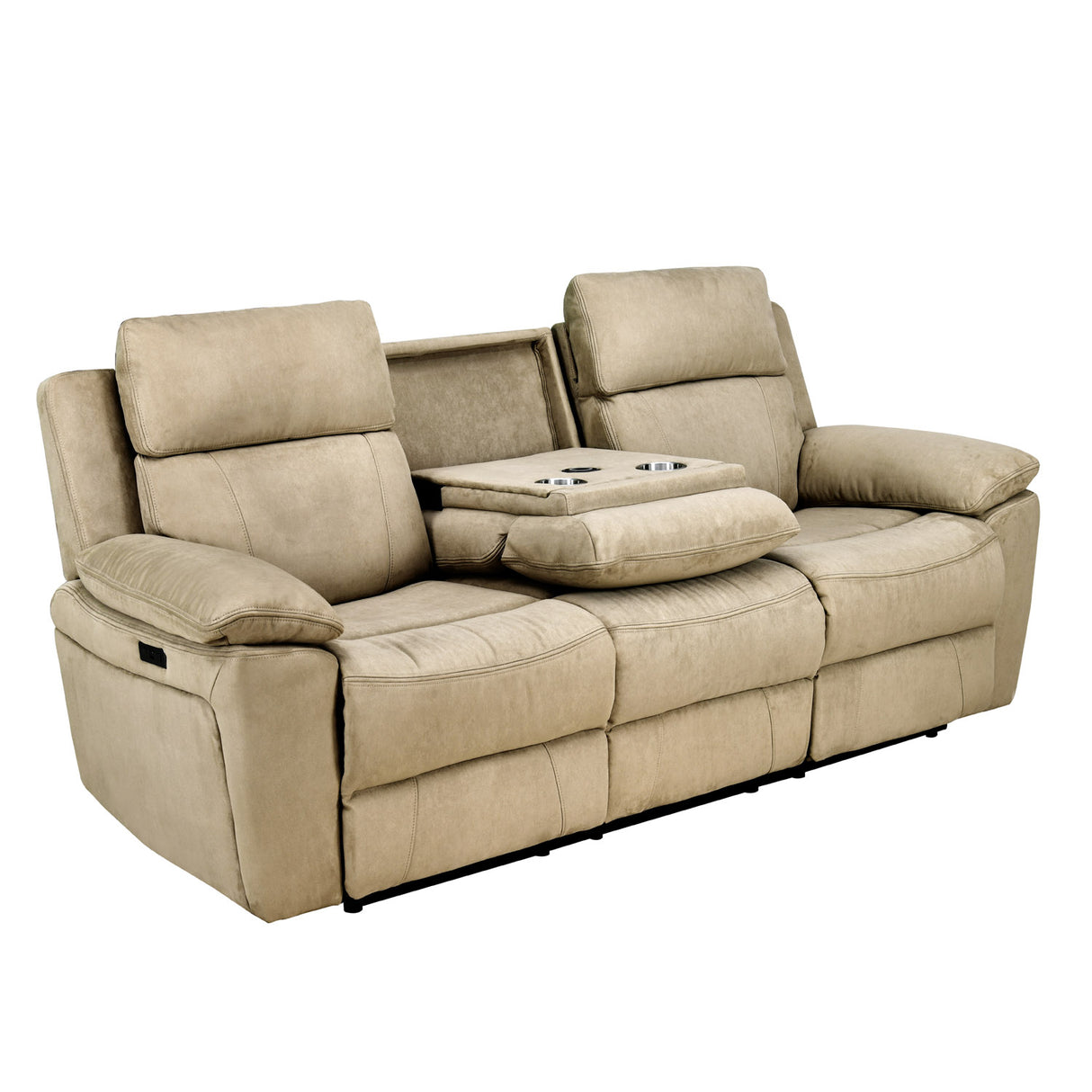 Clapton 3 Seater Double Motor Electric Recliner(Beige)
