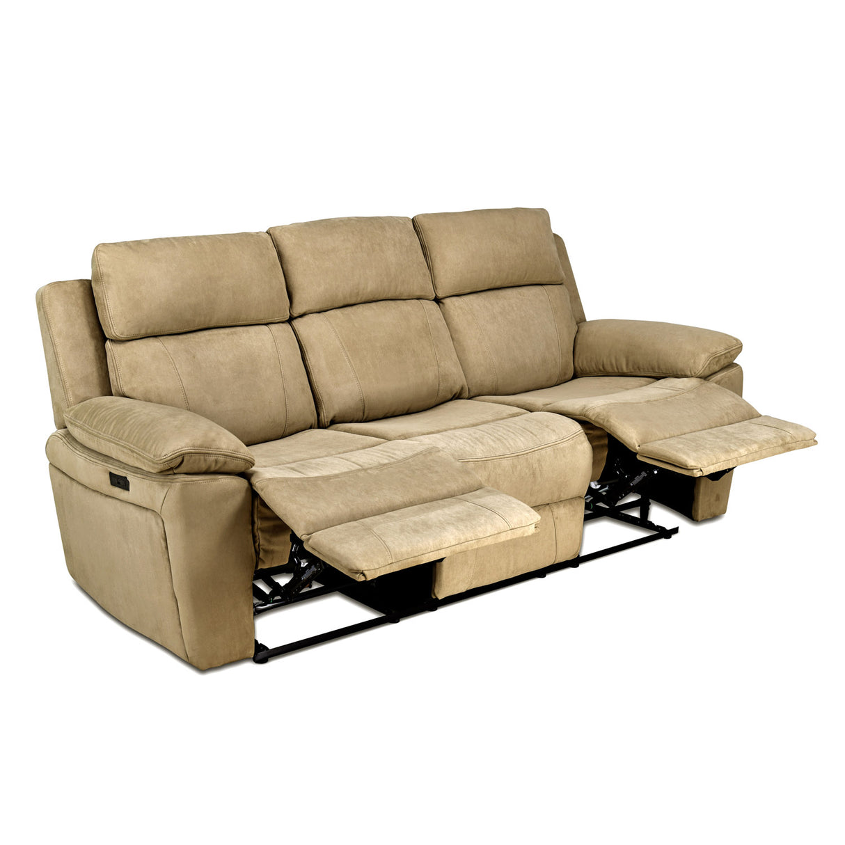 Clapton 3 Seater Double Motor Electric Recliner(Beige)