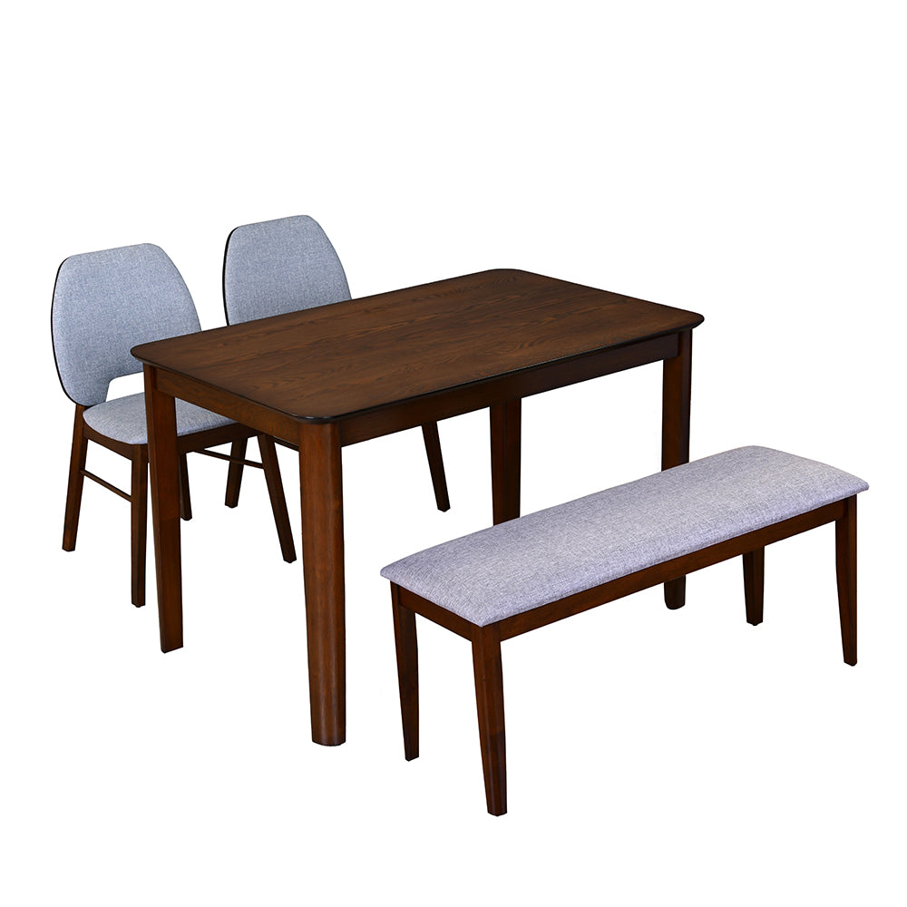 Orval 1 + 2 + Bench Dining Set (Rio Brown)