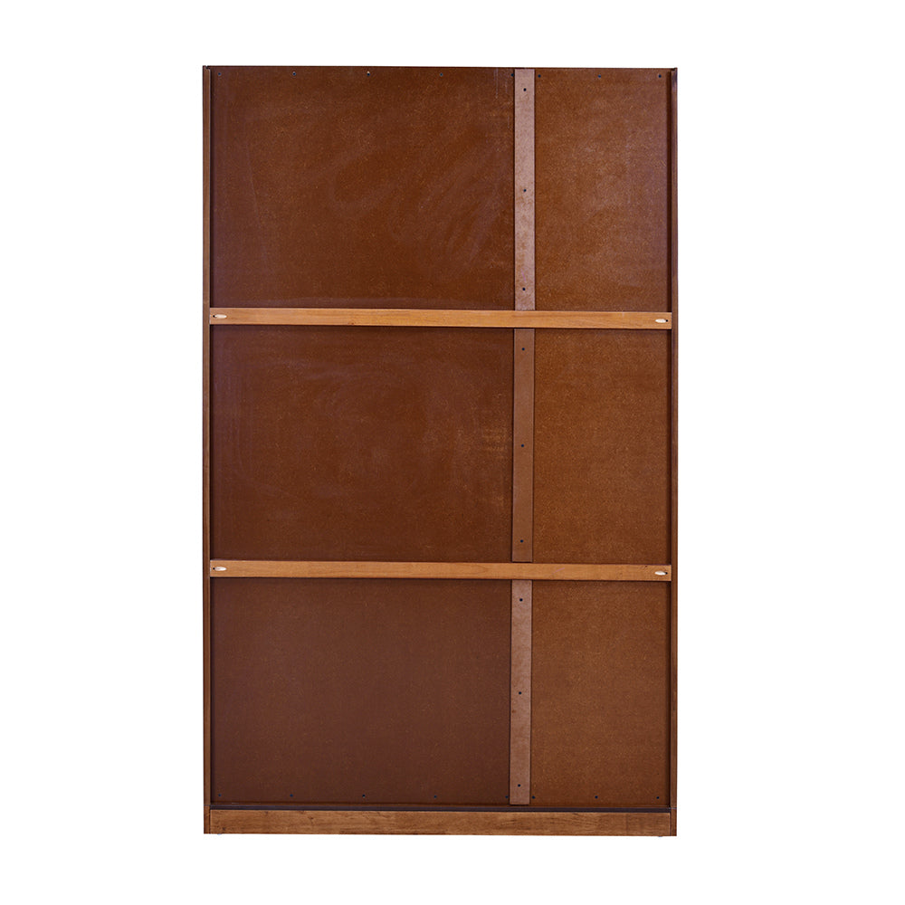 Hedron 3 Door Wardrobe With Mirror (Antique Cherry)