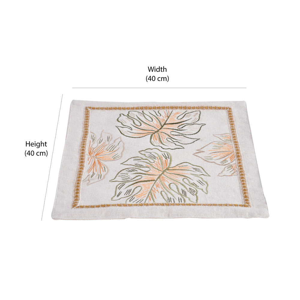 Decorative Leaf Design Cotton Trivet (Multicolor)