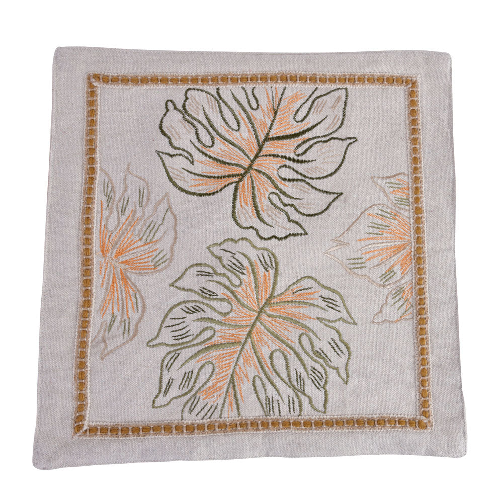 Decorative Leaf Design Cotton Trivet (Multicolor)