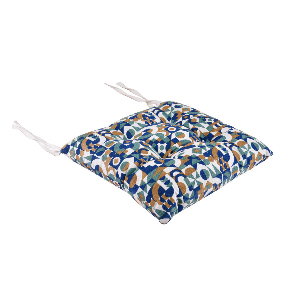 Geometric Soft 16" x 16" Square Chair Pad (Multicolor)