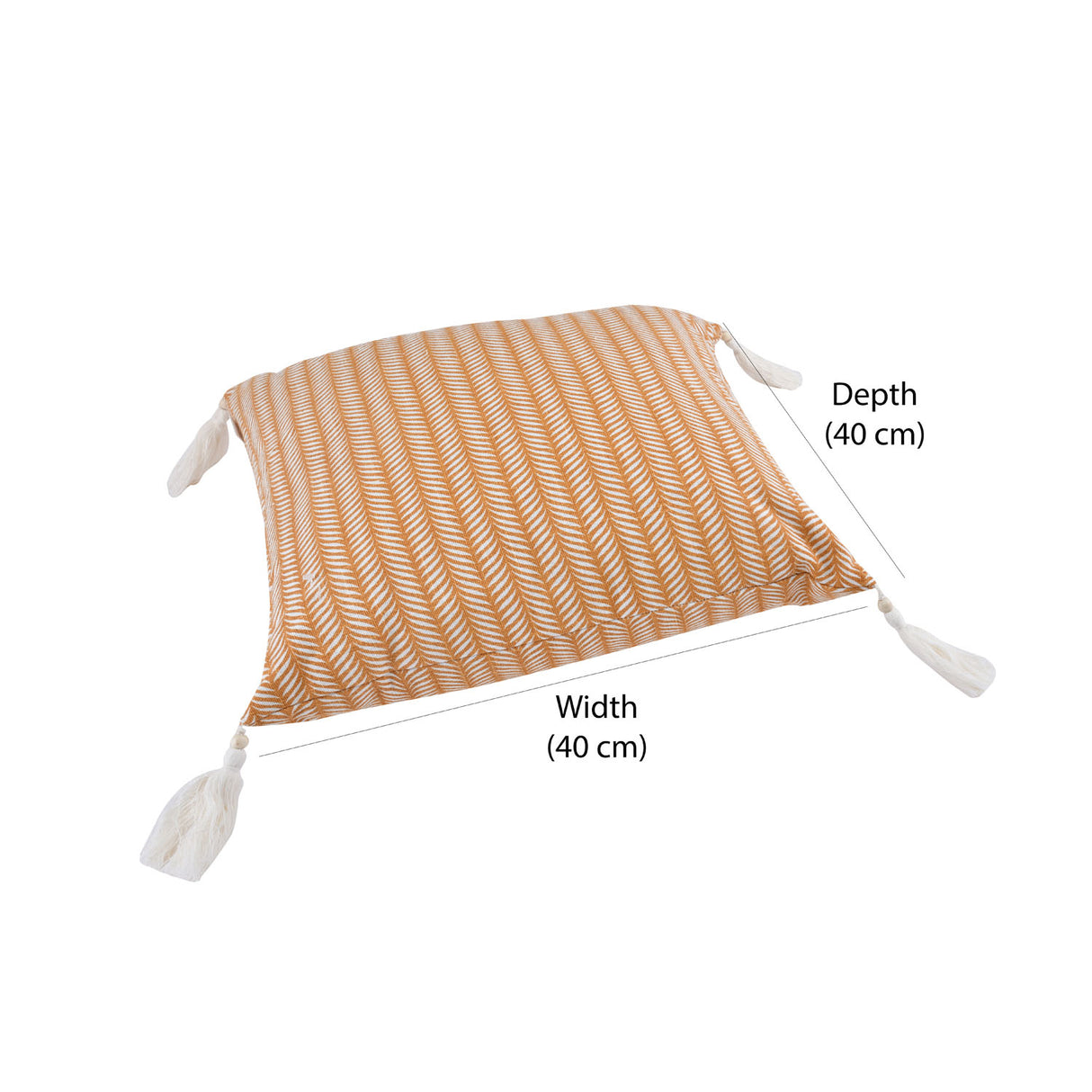 Leaf Design Cotton 16" x 16" Filled Cushion (Orange)