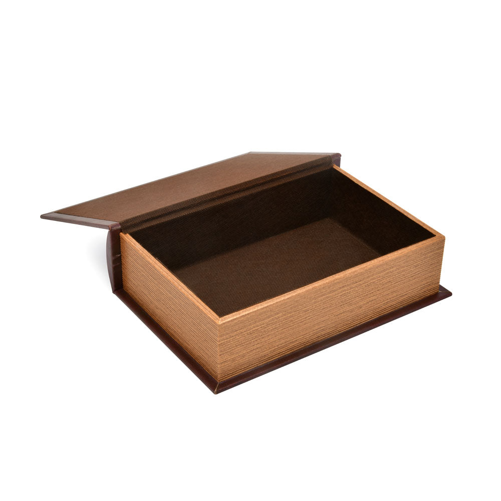 Vintage Book Shaped Storage Box (Large, Brown)