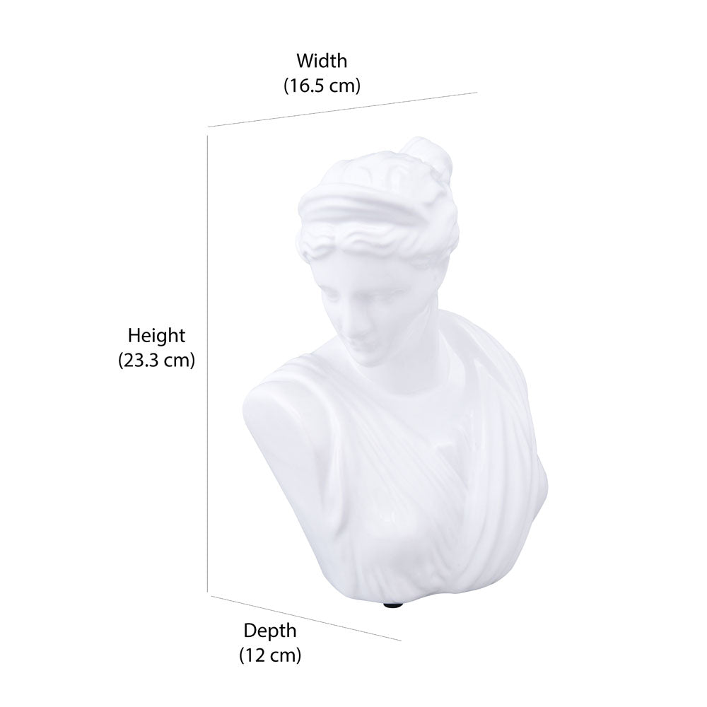 Jolie Bust Statue Ceramic Showpiece (White)