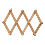 Diamond Shape Multipurpose Wooden Wall Hanger Organiser (Brown)