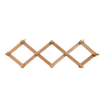 Diamond Shape Multipurpose Wooden Wall Hanger Organiser (Brown)