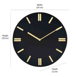 Sleek Wooden Analog Wall Clock (Black & Gold)