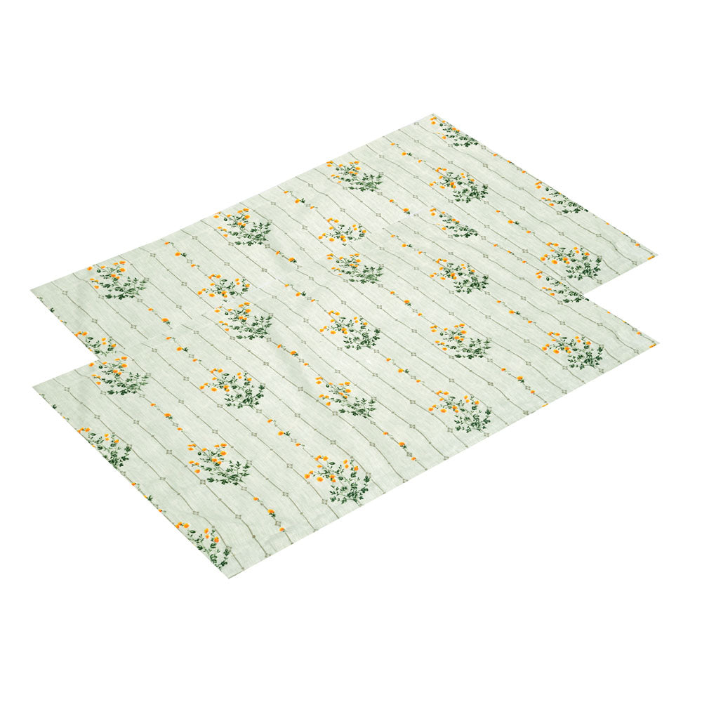 Floral Microfiber 17" x 27" Pillow Covers Set of 2- Beige