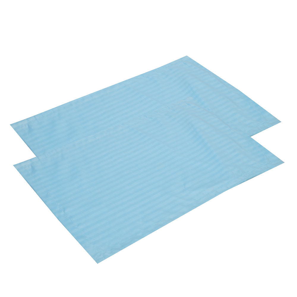 Stripes Microfiber 17" x 27" Pillow Covers Set of 2- Blue