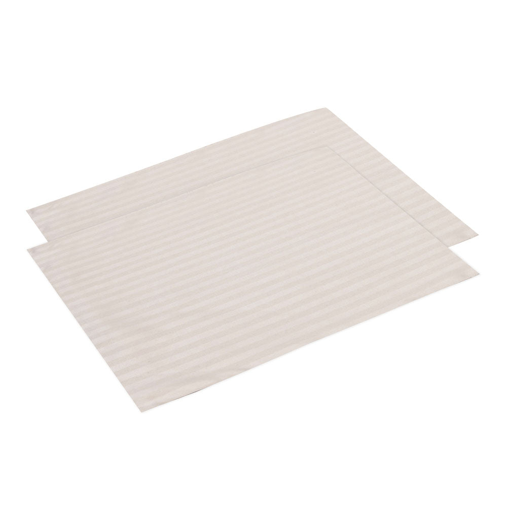 Stripes Microfiber 17" x 27" Pillow Covers Set of 2- Cream