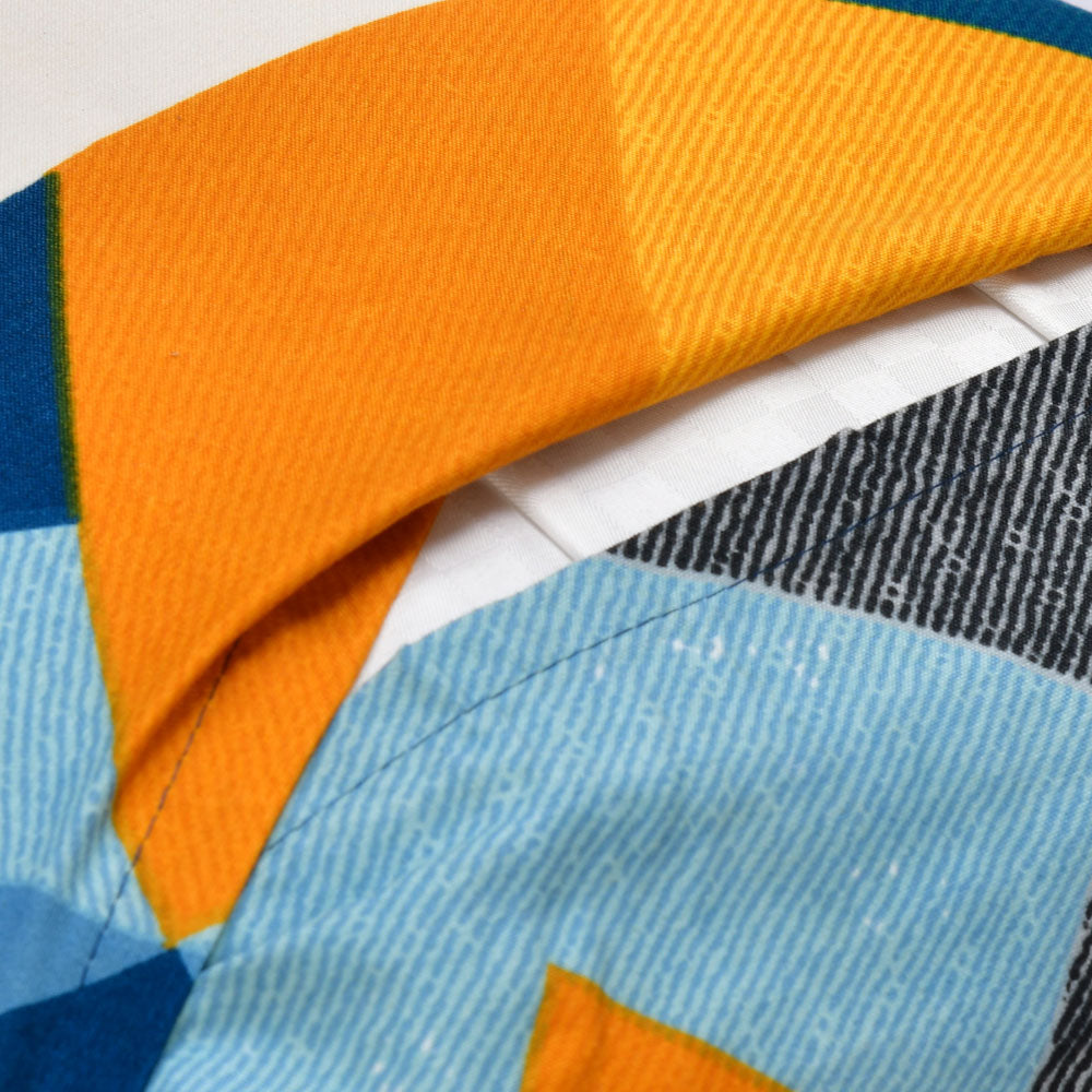 Geometric Microfiber 17" x 27" Pillow Covers Set of 2- Orange & Blue