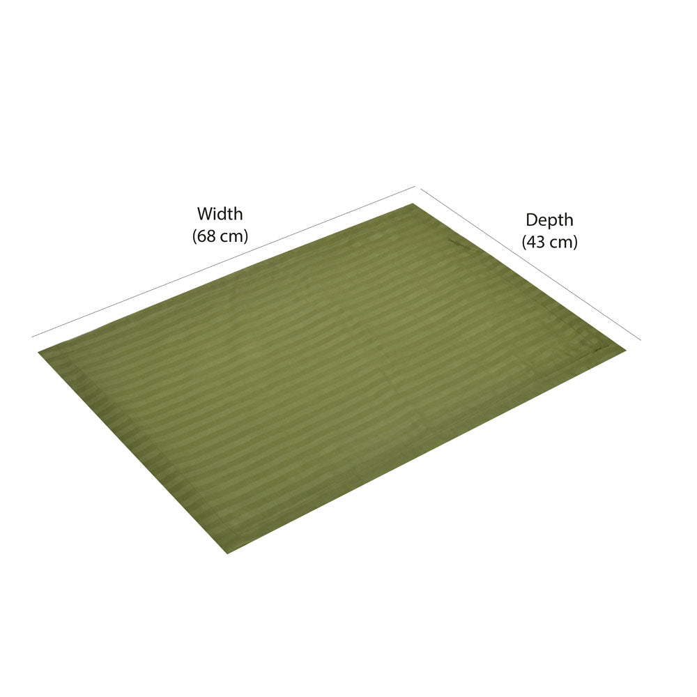 Stripes Microfiber 17" x 27" Pillow Covers Set of 2- Green
