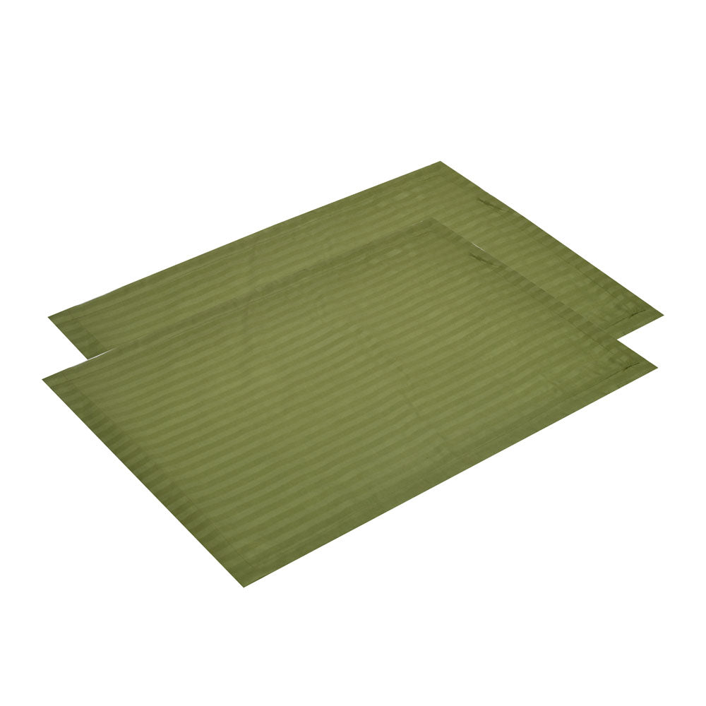 Stripes Microfiber 17" x 27" Pillow Covers Set of 2- Green