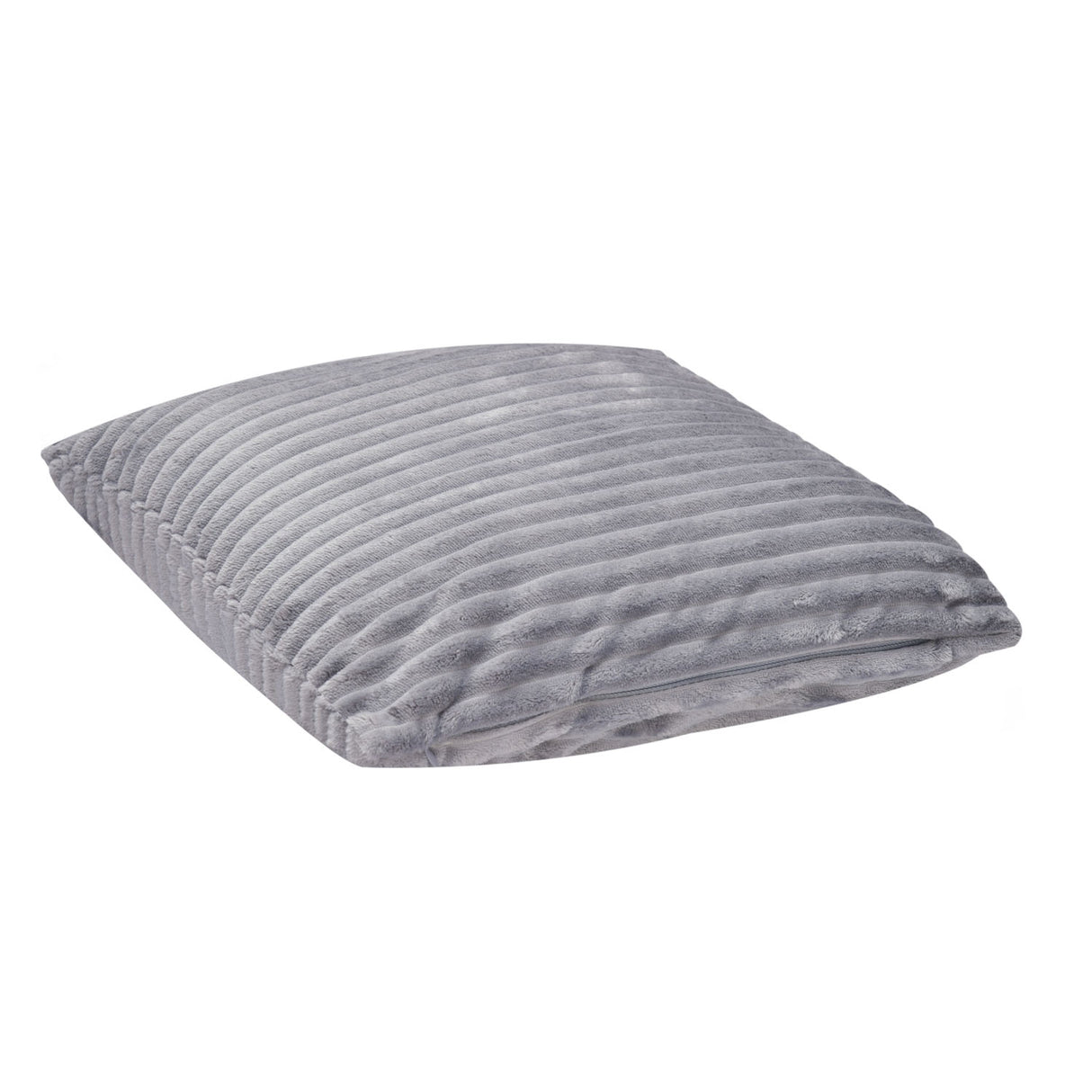 Fluted Flannel Polyester 24" x 24" Filled Cushion (Grey)