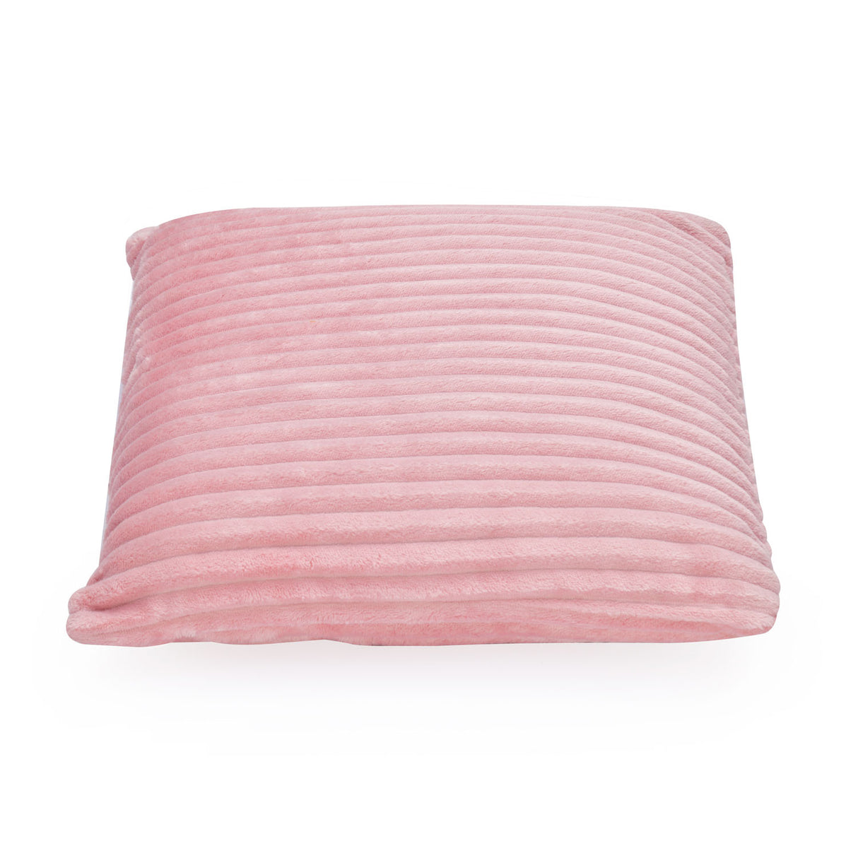 Fluted Flannel Polyester 24" x 24" Filled Cushion (Pink)